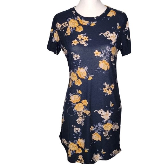 Rue21 | Dresses | Rue 2 Navy Blue Floral Tshirt Dress Size Large | Poshmark